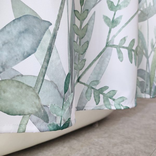 1 stk. Nydelig dusjforheng med plante mønster, vanntett polyester dusjforheng, hurtig tørking, 183x183cm for badekar eller bad