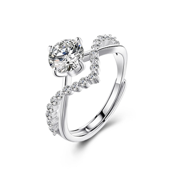 Fashion Fyra-klo zircon Par Ring Justerbar Ring Smycken