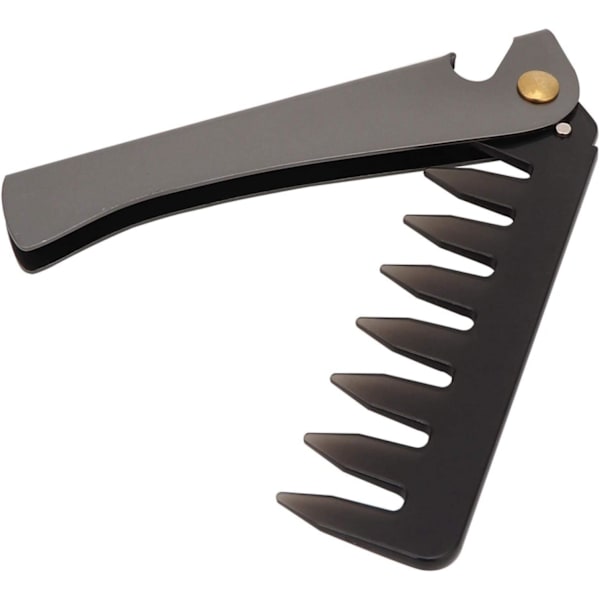 Foldbar frisørkam, bredtannet kam, hårbørste, bred kam, barberkam, frisørkam, varmebestandig antistatisk kam (store brede tenner)