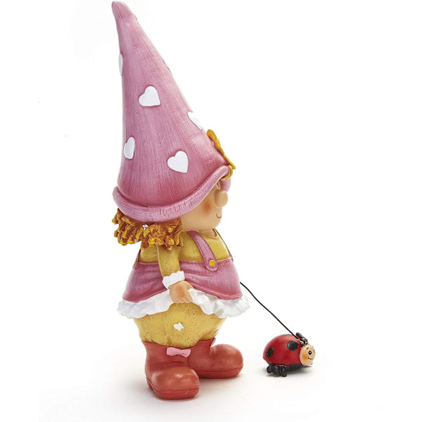 Havegnomen Havepynt med Mariehøne i snor 8cm*5cm*2