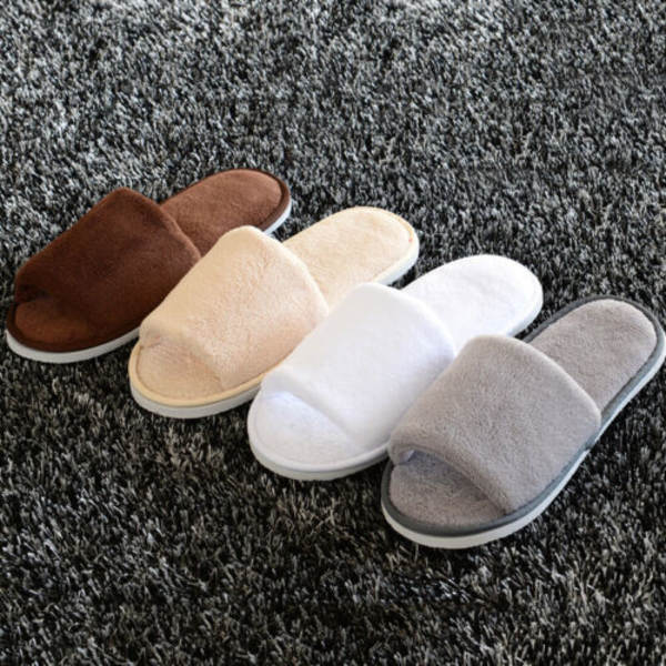 Dam Fleece Varma Tofflor Hotell Gäst Flip Flops Inomhus H