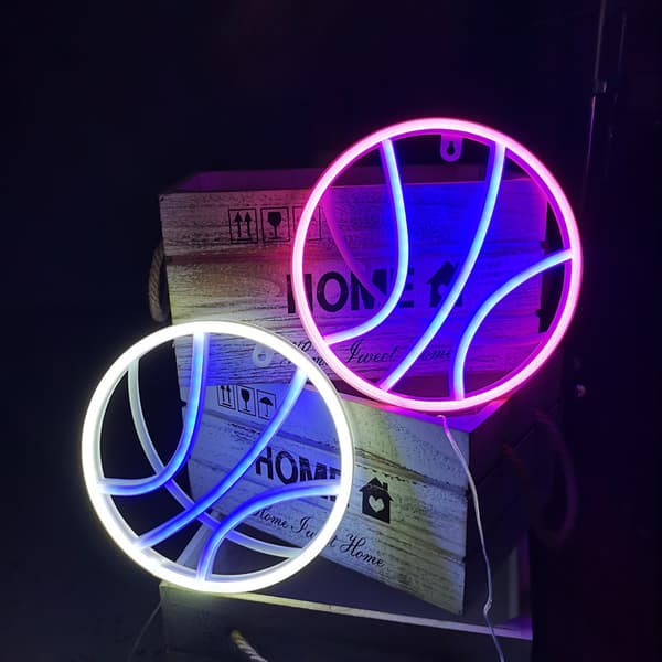 Basketboll Neon Skylt, Led Neon Vägg Neon Skylt USB-driven Basketboll