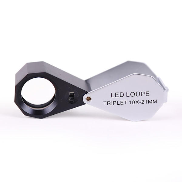 1 st juvelerarelupp med LED, 10x mini hopfällbar förstoringsglas