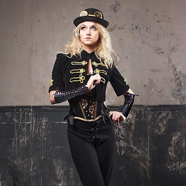 Halloween fingerløse blonderhansker - Lange sorte plagg albuearm