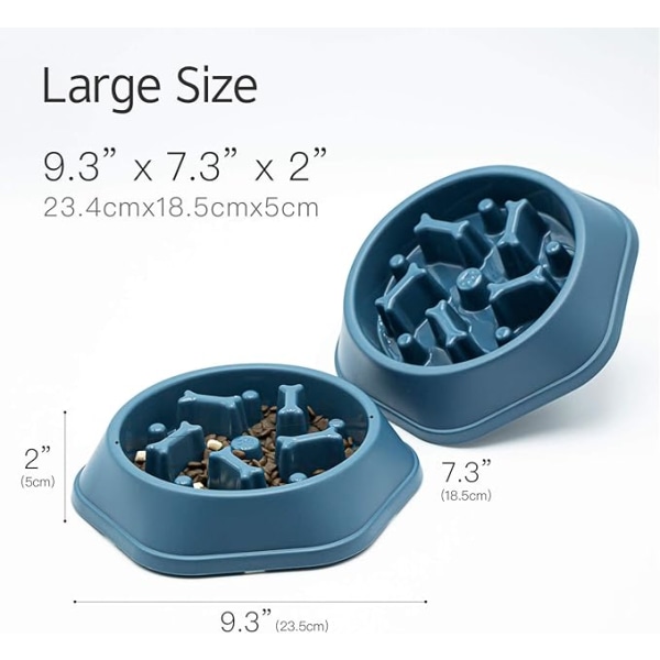 Hundeskål Langsom Foder Hundeskåle Anti-Oppustethed Skål Interaktiv Puslespil Skål til Sund Spisning (Grøn)