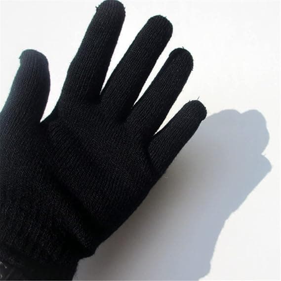 Vintervarme Bløde Fingerløse Handsker, Unisex Voksen Strikket Handsker - Sort