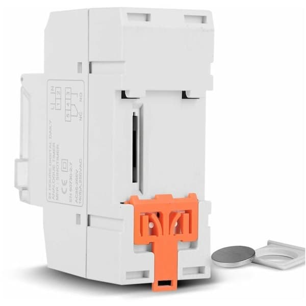 24 timmars digital LCD-display elektronisk klocka 85-265V DIN-skena montering intelligent programmerbar analog timer med 15 minuters intervall (16A)