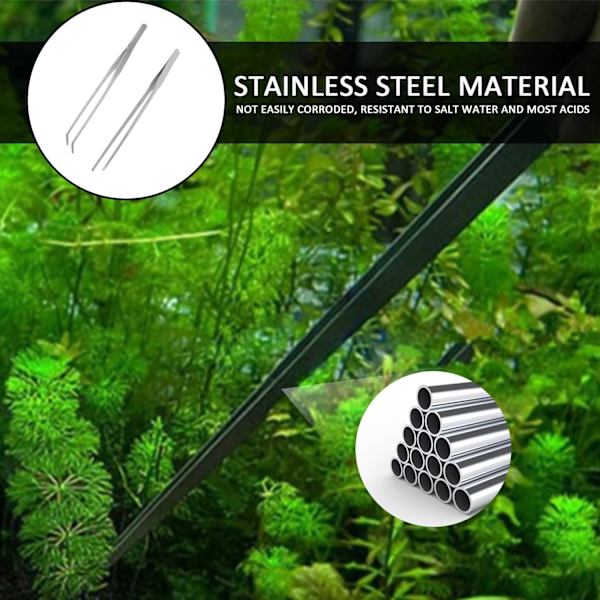 Ammattimaiset ruostumattomasta teräksestä valmistetut pinsetit - Tarkat kaarevat sahalaitaiset pinsetit - Kyynärpää ja suora pää - 27 cm - Sopii ruokakittiiniin, teollisuudelle