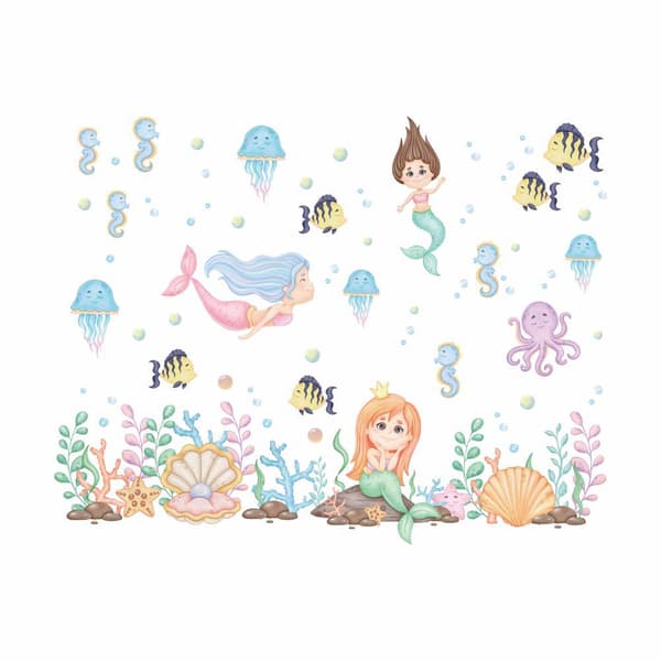 Mermaids-seinäkoristetarra
