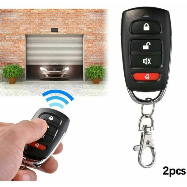Set med 2 Universal Garage Door Cloning Key Fob Remote Control 433