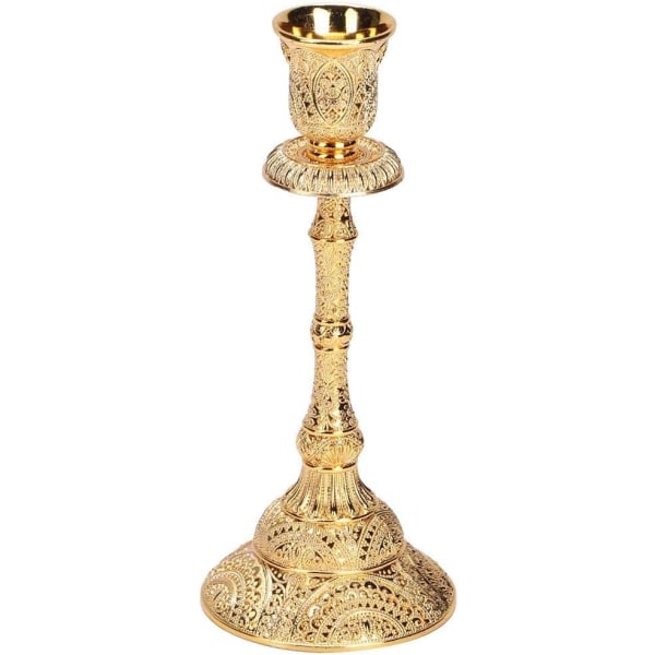 Metalli kynttelikkö antiikkikultainen kynttilänjalka korkea kynttilänjalka ke