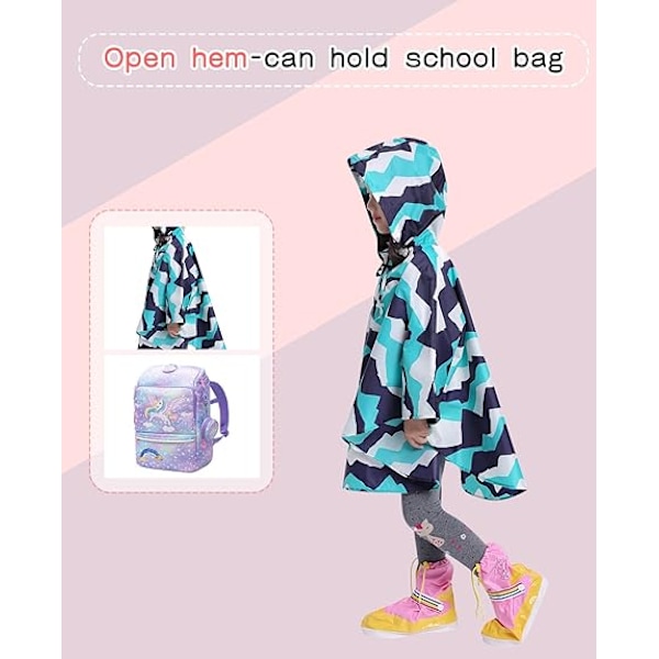 Barn Poncho Regnrock Lätt Regnrock Barn Poncho Pojkar Flickor 4-7 År