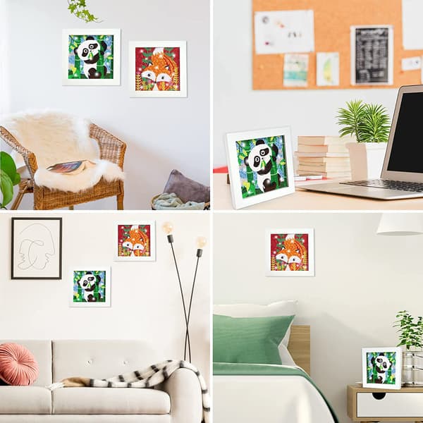 Træramme med diamantmaleri til børn, digital diamantkunst
