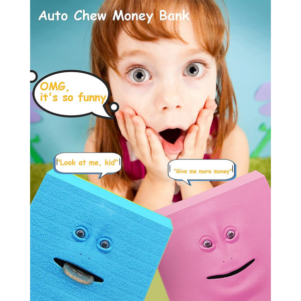 Automatic Piggy Bank Children's Piggy Bank Funny Ugly Blue