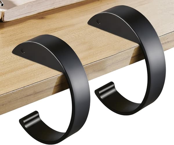 2-pack Bordsväskhållare - C-formad Kraftig Bordsinsats - Höghållfast Legering - Väskkrokar