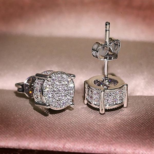 Kvinde Bryllup Ørestikker Smykker Syntetisk Diamant Øreringe L
