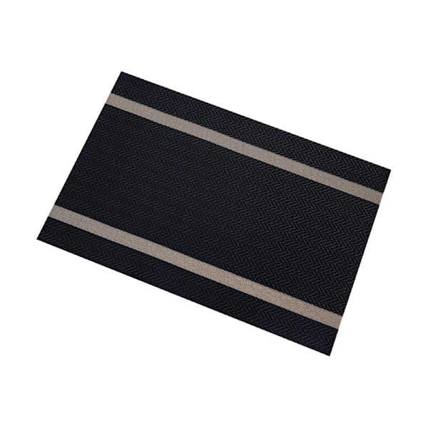 Sett med 3 vaskbare PVC-plassmatter, sklisikre, varmebestandige, slitesterke, enkle å rengjøre og oppbevare, 45cmx30cm svart