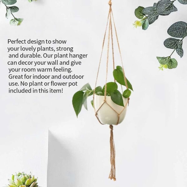 Macrame växt hängare, Macrame hängande kruka inomhus hängande planterare R