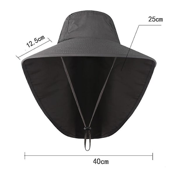 Unisex UV-skyddsmössa Sommar Utomhus Fiske Klättring Solhatt Med Nackskydd Armégrön