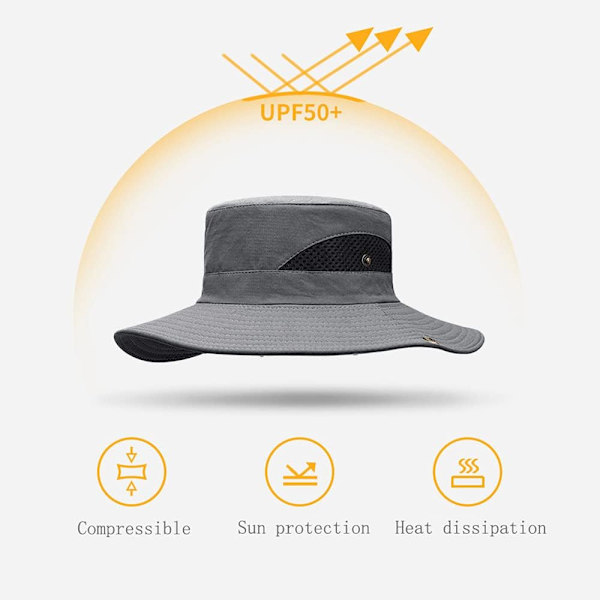 Solhatt, Fiskehatt Unisex Vuxen Bred Brätte Hatt Utomhus Safari Ca
