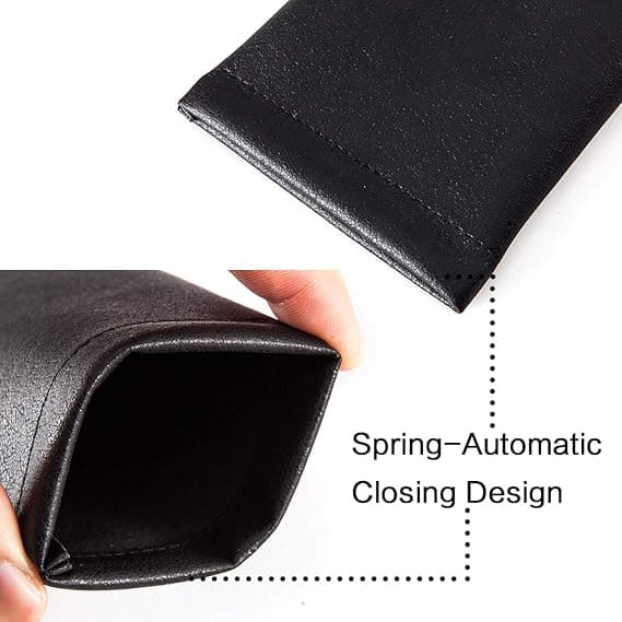 Squeeze Leather Sunglass Bag - 3 Pack Black Spring Storage Glasses Bag Hol