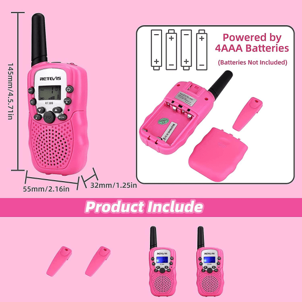 Rt388 Kids Walkie Talkie, Long Range Walkie Talkie, Toy Gifts For