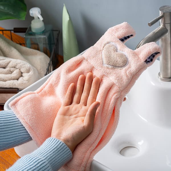 1 st söt klänning handduk korall sammet absorberande kök torr mjuk