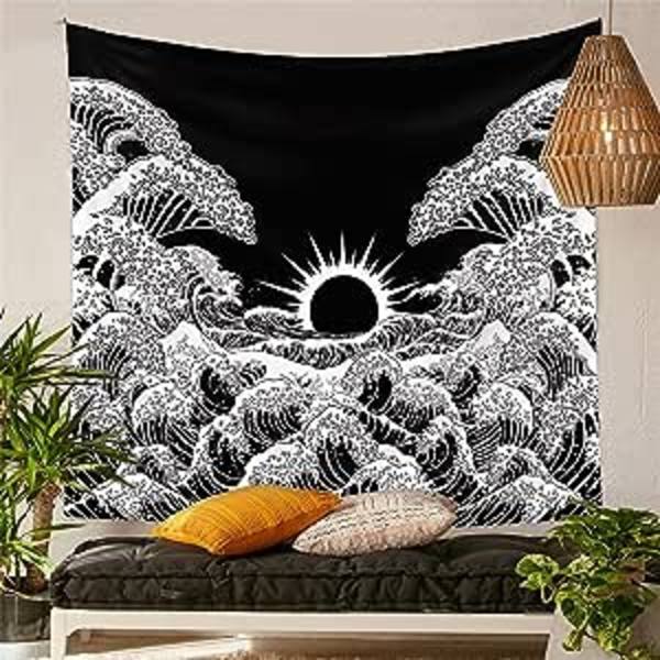Panoramisk väggbonad i tyg, väggdekoration för sovrum, bohemisk väggbonad, japansk väggbonad för vardagsrum, sovsal (130x150cm)
