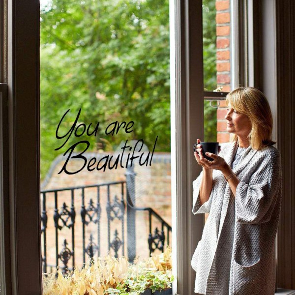 you're beautiful Mirror Decal Inspirational Mirror Decor Black Vinyl Wall Sticke