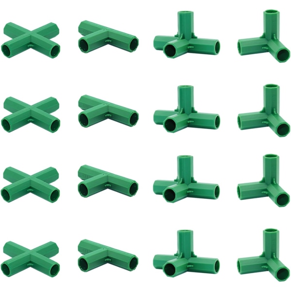 16 st 16 mm kopplingar 4 typer stabil kraftig växthusramfäste Sui