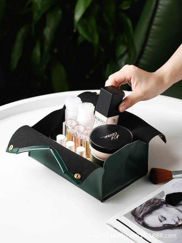 2 stk. Tissue Holder, Tissue Box, Læder Tissue Box, (Pink, Grøn)