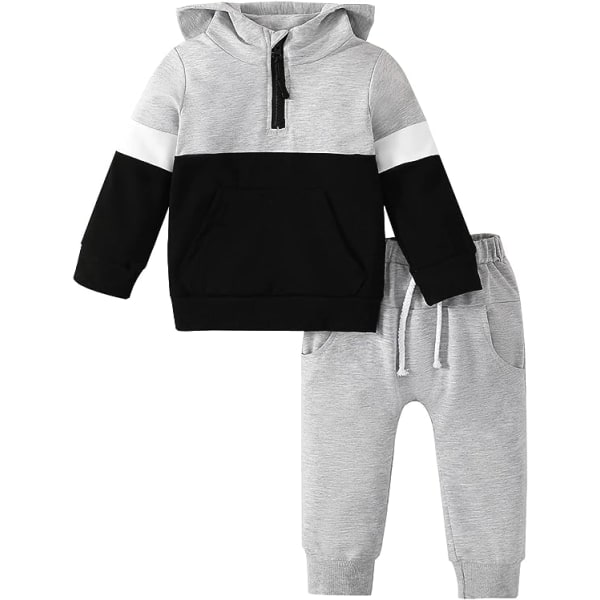 Barn Toddler Baby Flicka/Pojke Kläder Långärmad Colorblock Hoodie
