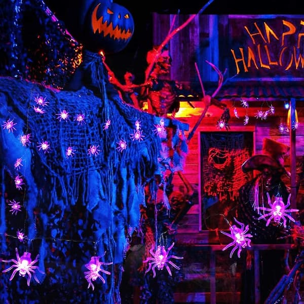 Halloween-lyslenke, LED-gresskarlys - 3D vanntett festdekorasjon
