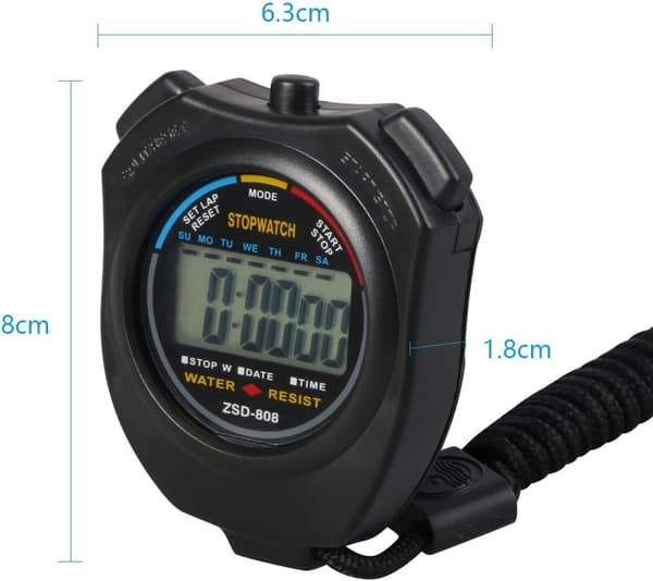Stoppur, Sporttimer / Digital LCD-timer med en visselpipa i rostfritt stål