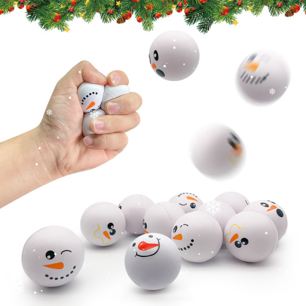 julestressballer snømenn stressleker 1,6 tommer snøballstre