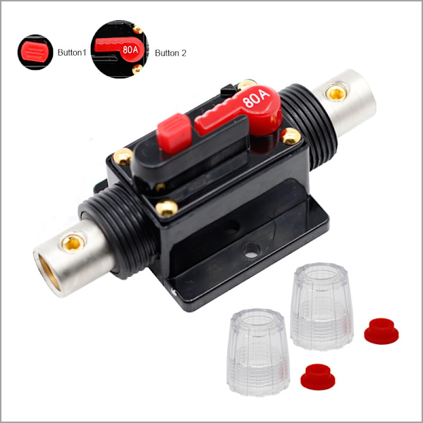 12-24V DC 80A Auton Audio Virtakatkaisin Sulakepesällä