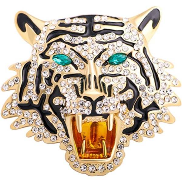 Tiger Brosch Pin Rhinestones Corsage Kläder Brosch Dekorativt Halsband hänge
