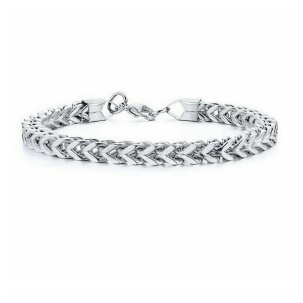 Stylish Stainless Steel Foxtail Chain Bracelet For Men Double Cha