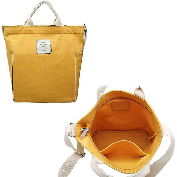 Afslappet Håndtaske Kvinder   Chic Skuldertaske Kvinder   Taske Skole Rygsæk Stor Crossbody Taske (gul)