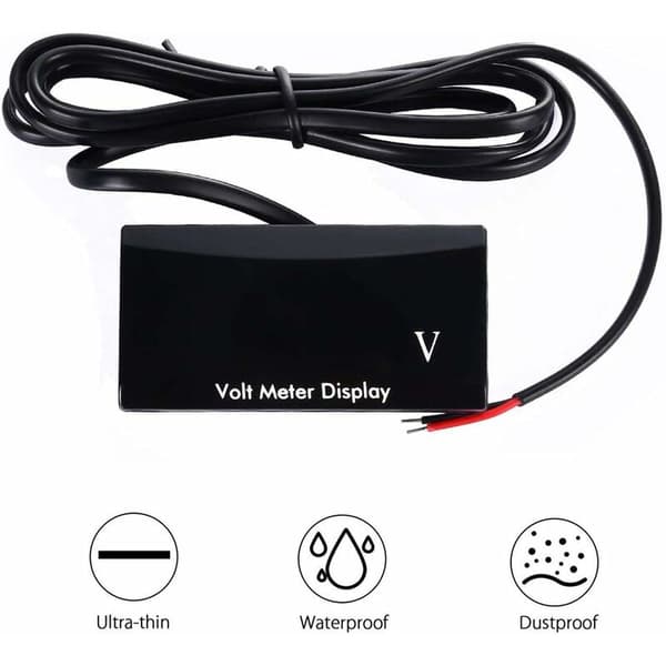 12V Bil Digital Voltmeter Vandtæt DC 12V LED Voltmeter til Bil