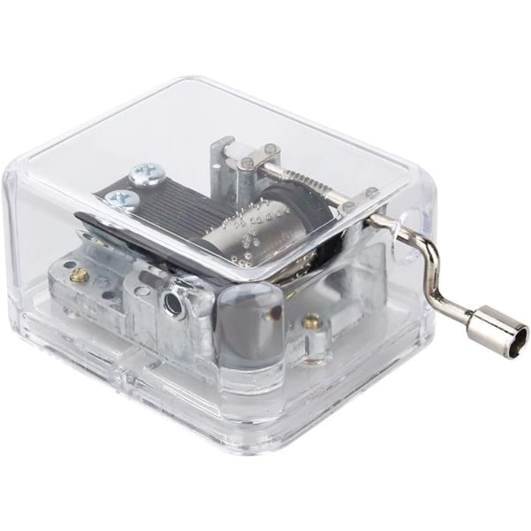 Hand Crank Music Box Mini Music Box Akryl + Metall HandCrank Mus