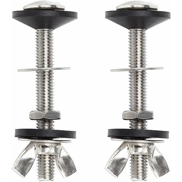 2 Rostfria Cisternbultssats, Universal Toalettstol Fastene