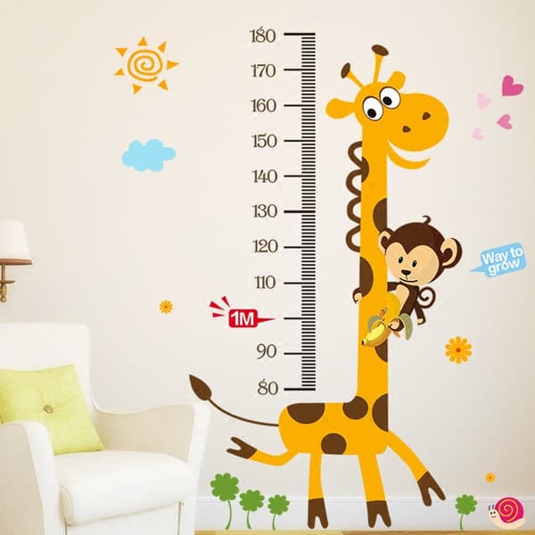 Giraff Barntillväxt Diagram Höjd Mätning Hem/Barnrum DIY Vägg