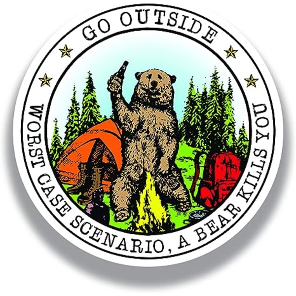 Go Outside Worst Case Scenario A Bear Kills You Vinyl Decal Stick