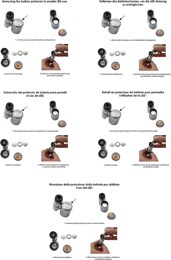Mini belyst juvelerarens lupp x 60