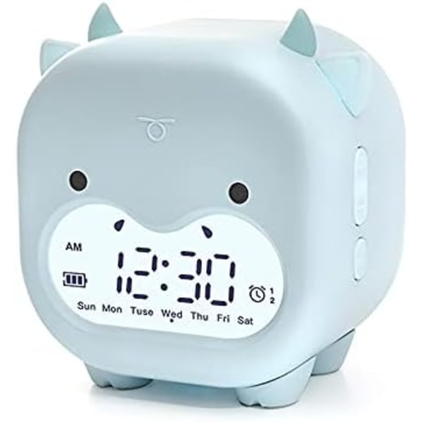 Barnväckarklocka, uppladdningsbar söt digital väckarklocka med touch