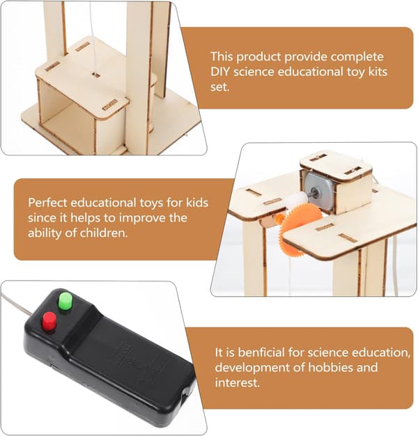 Træ Elevator Børn Elevator Legetøj: DIY Elevator Sæt Lifte Elevato