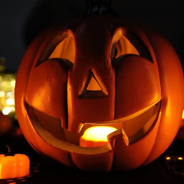 2-pack Halloween LED-pumpa ljus med fjärrkontroll och timer