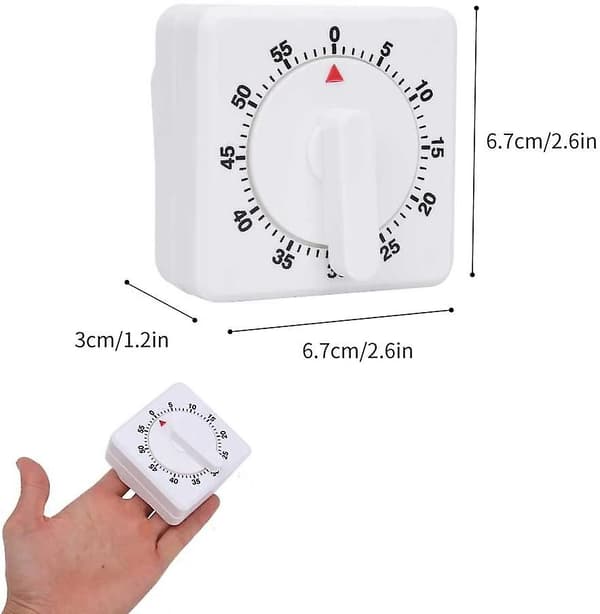 Mekanisk och magnetisk timer visuell timer, examenstimer, kökstimer, 60 minuters kökstimer nedräkning