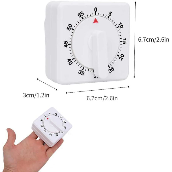 Mekanisk og magnetisk timer Visuel timer, eksamenstimer, køkkentimer, 60 minutters køkkentimer nedtælling